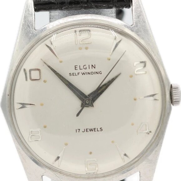 Vintage 33.5mm Elgin 4821 Men\'s Automatic Wristwatch 793 Swiss Stainless Steel main image 4